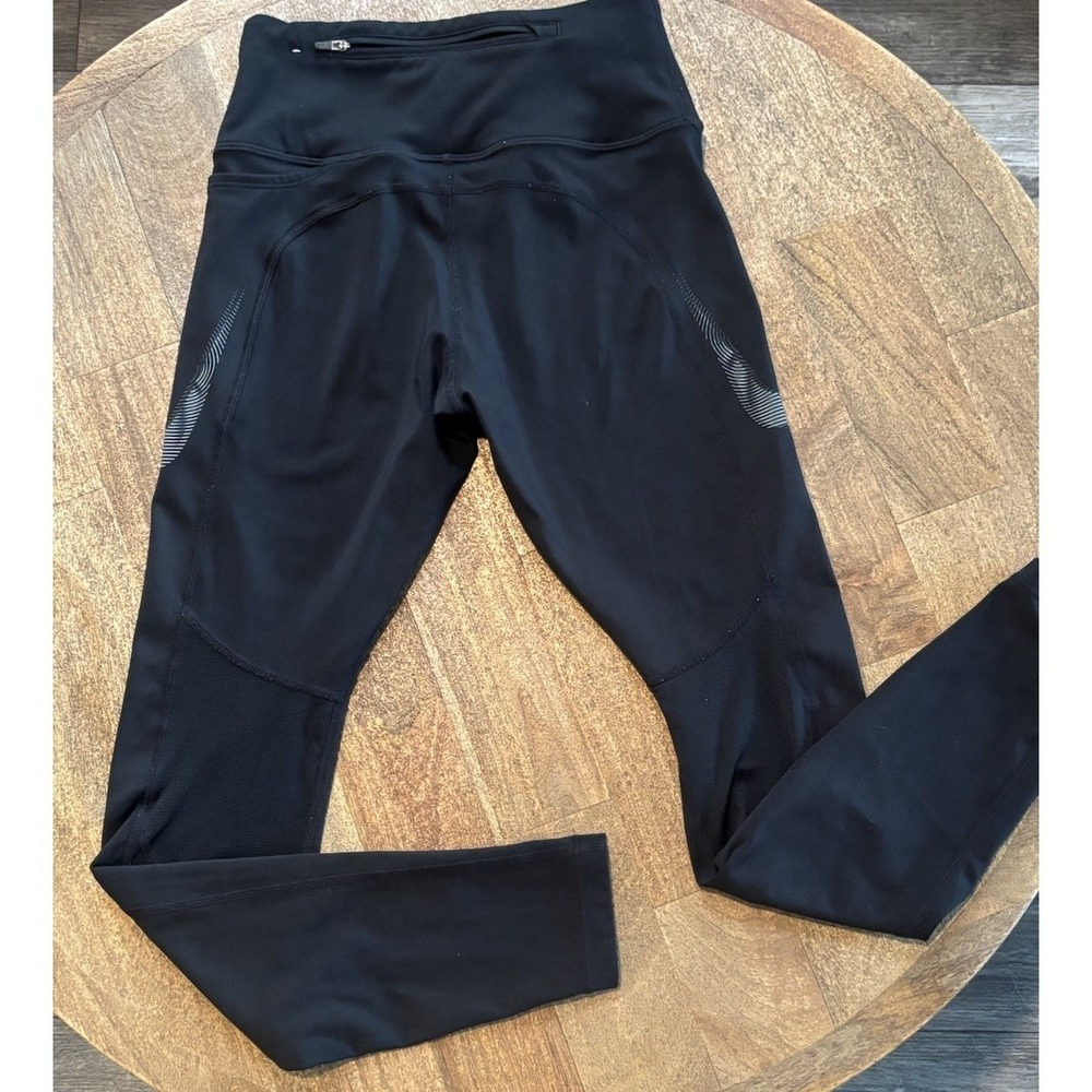 NIKE DRI FIT WOMEN'S FAST RUNNING MID RISE CROP GRAPHIC TIGHTS BLACK #FB4656 XS